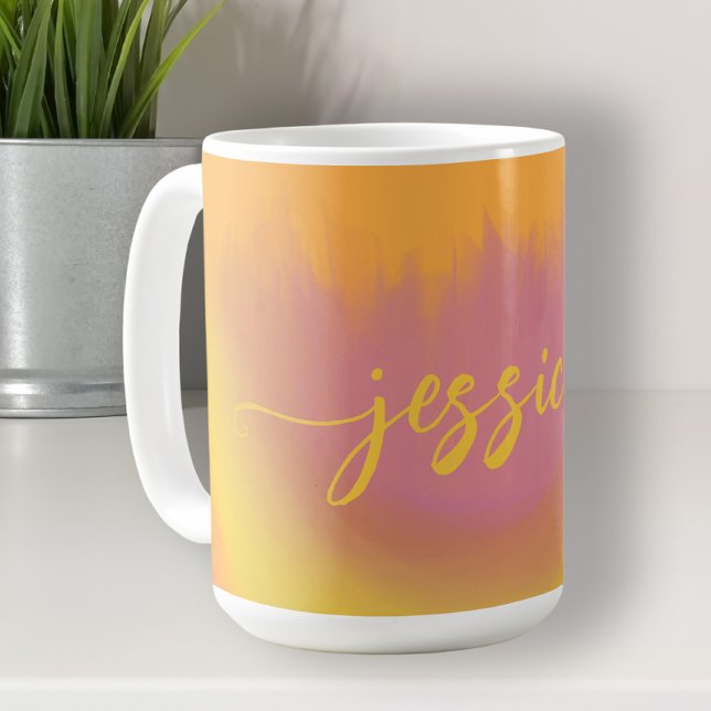 Unique colourful personalized script name modern coffee mug (Creator Uploaded)