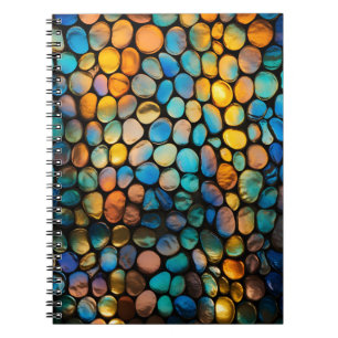 Unique Colourful Stained Glass Window Pattern Notebook