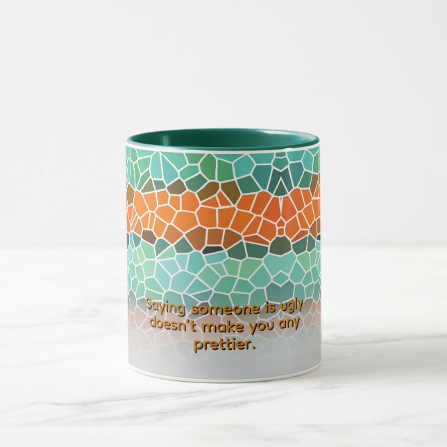 Unique Colourful Triangle Pattern & Quotes Mug (Center)