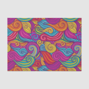 Unique Colourful Wavy Stripe Swirls Pattern Tissue Paper