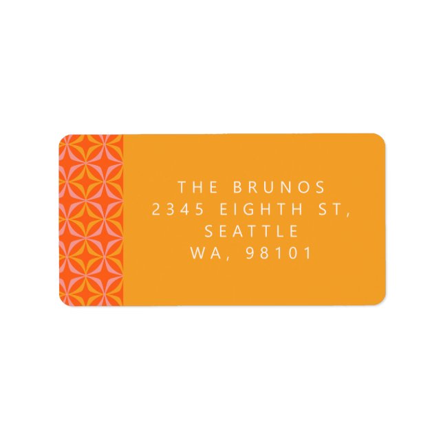Unique Colourful Yellow Geometric Return Address Label (Front)