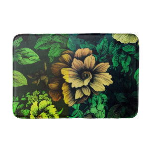 Unique Colours Vintage Floral Print Bath Mat