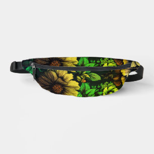 Unique Colours Vintage Green Floral Print Fanny Pack