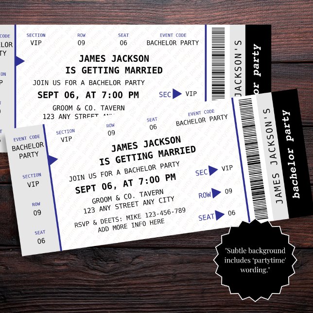 Unique Concert Ticket Music Bachelor Party Invitation (Unique Concert Ticket Music Bachelor Party Invitation)