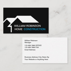 Unique Construction Business Cards Template