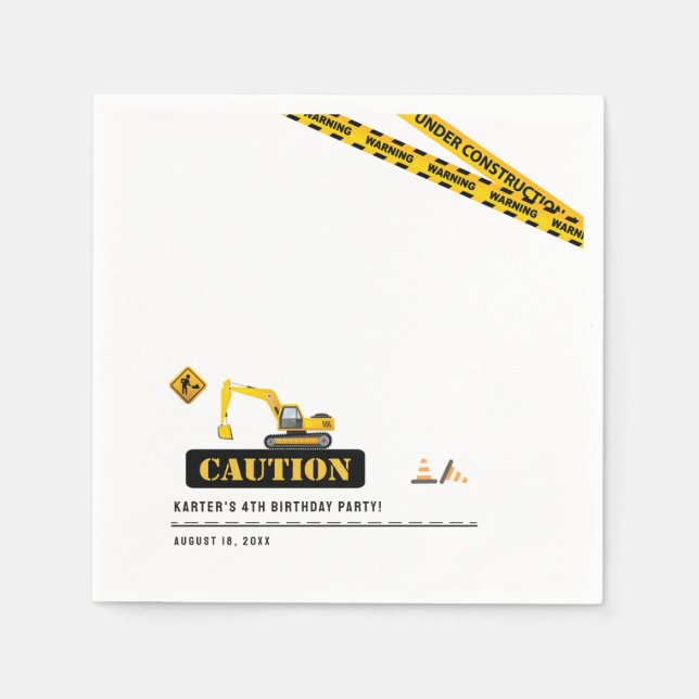 Unique Construction Theme Tool Party Decorations Napkin (Front)
