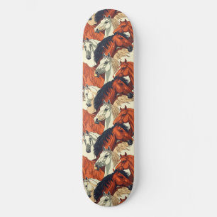 Unique Cool Horse Lover Design Skateboard