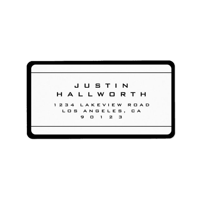 Unique cool looking black & white label (Front)