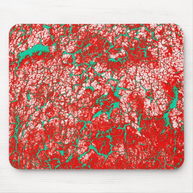 Unique Cool Pink Red Green Abstract Pattern Mouse Pad (Front)