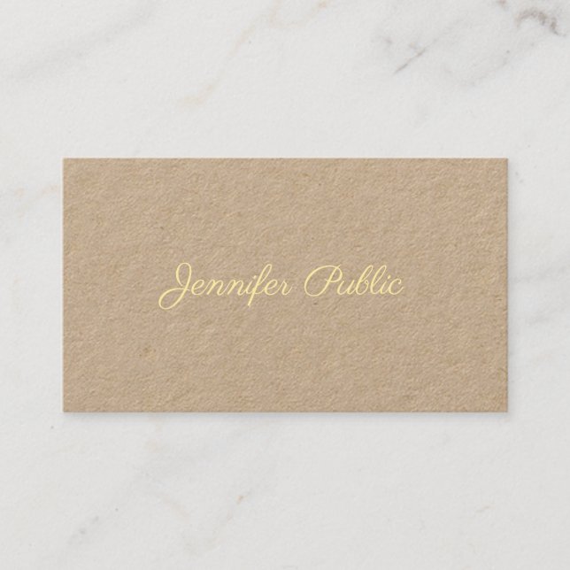 Unique Cool Plain Professional Attractive Script Business Card (Front)