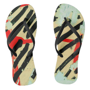 Unique Cool Worn Wall Paper Paint Flip Flops