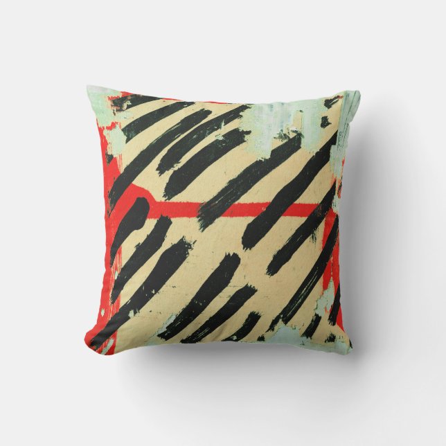 Unique Cool Worn Wall Paper Paint Outdoor Pillow (Front)
