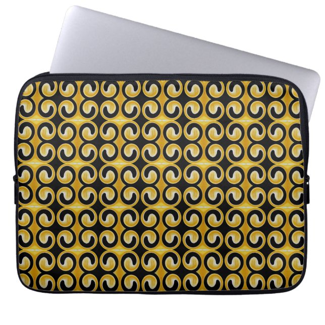 Unique Cool Yellow Pattern Laptop Sleeve (Front)