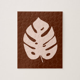 Unique Copper Monstera Tropical Plant Design Jigsaw Puzzle