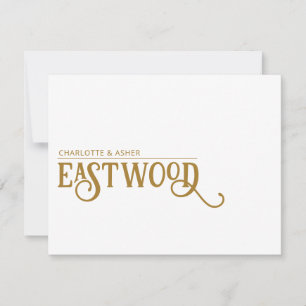 Unique Couple Name Gold Note Card