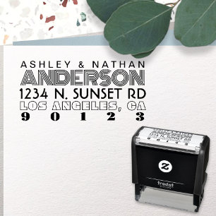 Unique Creative Layered Font Styles Modern Address Self-inking Stamp