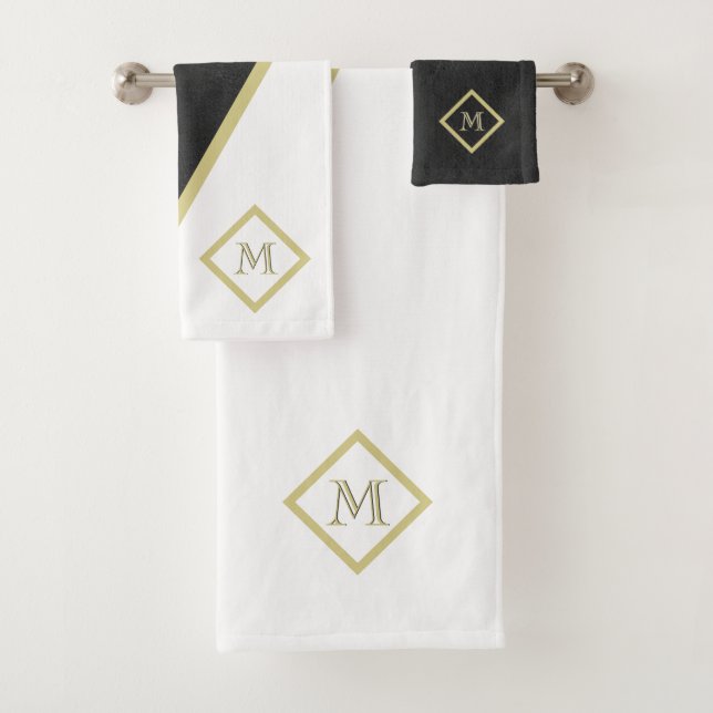 Unique cuir noir look blanc personnalisé Monogramm (En situation)