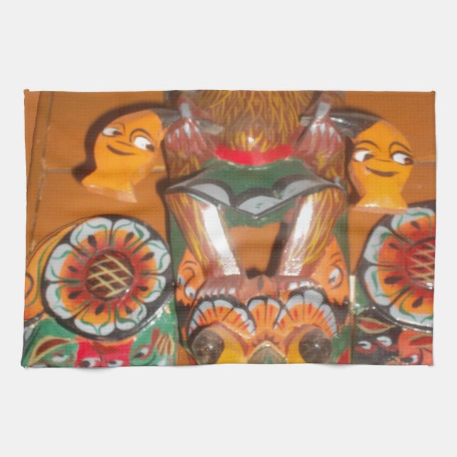 Unique Cultural Art - Sri Lankan/Indonesian Design Kitchen Towel (Horizontal)