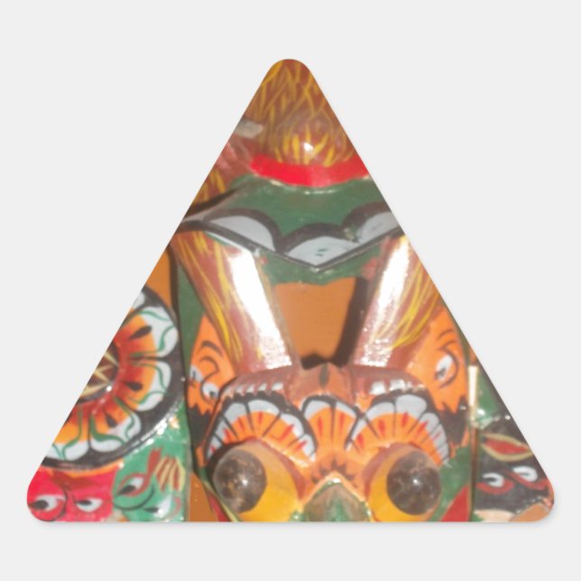 Unique Cultural Art - Sri Lankan/Indonesian Design Triangle Sticker (Front)