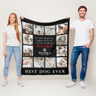 Unique Custom 12 Photo Collage Pet Loss Dog/Cat Fleece Blanket