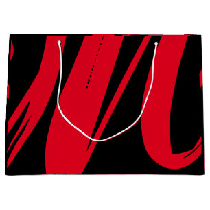 Unique Custom Black & Red Large Gift Bag