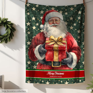 Unique Custom Classic Watercolor Santa Blanket 