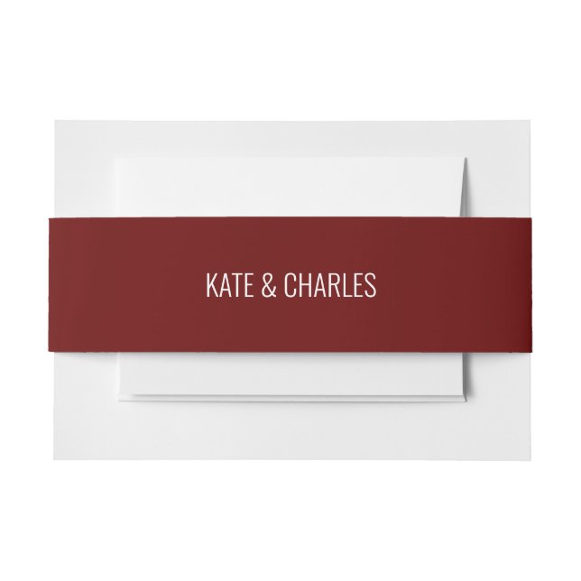 Unique Custom Magazine Style Wedding  Invitation Belly Band (Front Example)