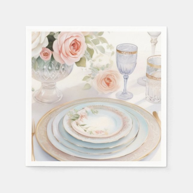 Unique Custom Magazine Style Wedding  Napkin (Front)