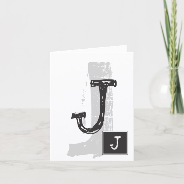 Unique Custom Monogram Note Card (Front)