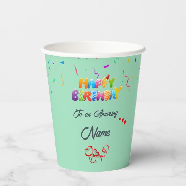 Unique Custom Paper Cups for Birthday Parties (Back)