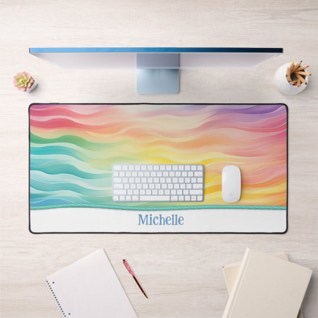 Unique Customer Rainbow Coloured Desk Mat (Office 1)