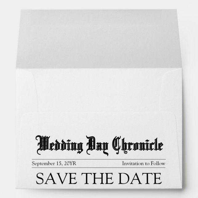 Unique Customizable Classic Elegant Script Wedding Envelope (Back (Bottom))