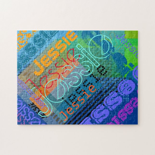 Unique Customizable Name | Fun Colourful & Creativ Jigsaw Puzzle (Horizontal)