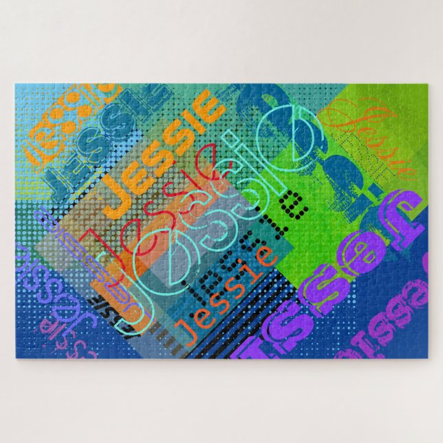 Unique Customizable Name | Fun Colourful & Creativ Jigsaw Puzzle (Horizontal)