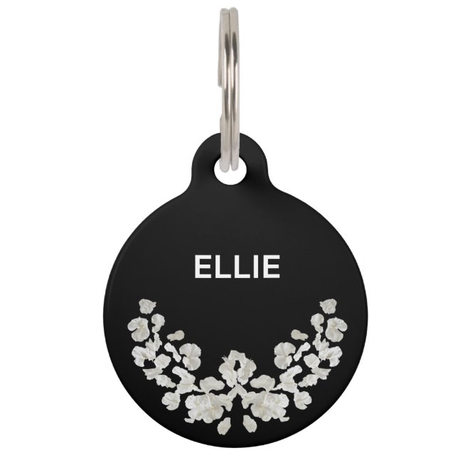 Unique Customizeable With Flowers Pet Tag (Front)