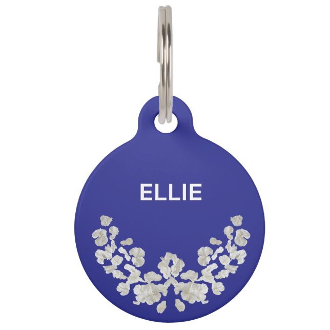 Unique Customizeable With Flowers Pet Tag (Front)