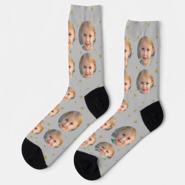 Unique Customized Photo Socks with christmas theme (Left)