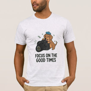 Unique Cute Dachshund Puppy Photographer Graphic T-Shirt