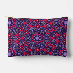 Unique Cute Purple & Pink Abstract Dot Art Pattern Accessory Pouch
