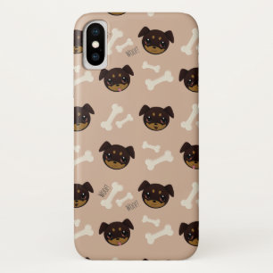 Unique Cute Rottweiler Puppy & Bones Pattern Case-Mate iPhone Case