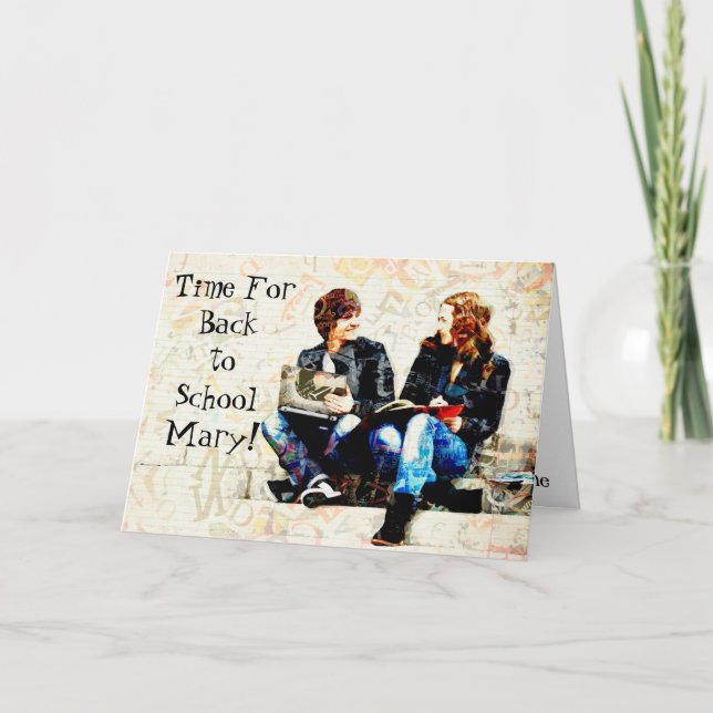 Unique Cute Teens Back to School Collage Card (Front)