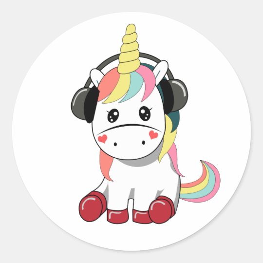 unique cute unicorn sticker zazzleca