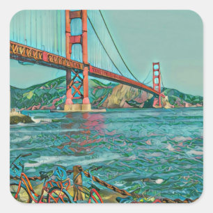 Unique cyclist gifts square sticker