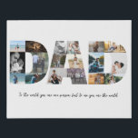 Unique Dad Photo Collage 18 Pictures Gift Faux Canvas Print<br><div class="desc">This is a photo collage that spells out the word DAD along with a custom message. It fits 18 pictures in total. This is the perfect gift for dad for father’s day,  his birthday or Christmas.</div>