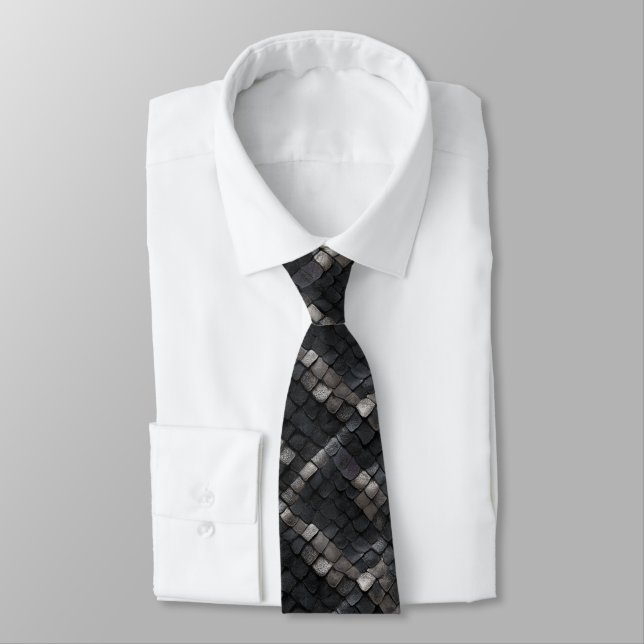 Unique Dads Day Gifts Crocodile Print  Tie (Tied)