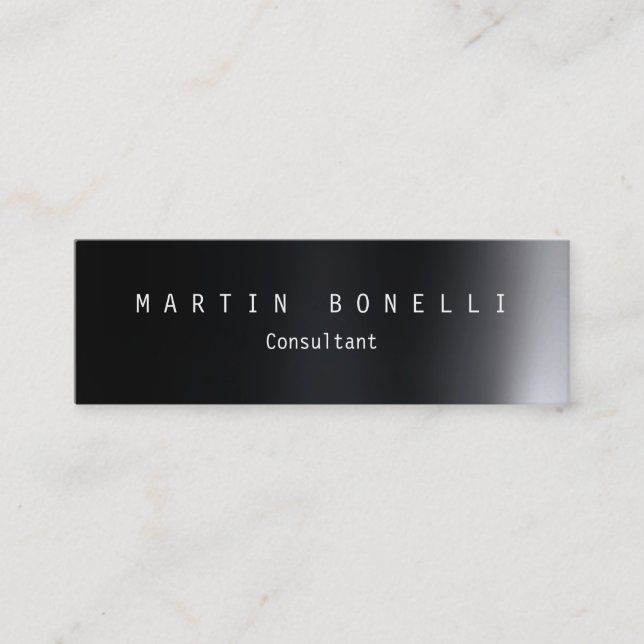 Unique Dark Grey Plain Clean Slim Mini Business Card (Front)