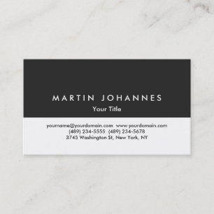 Unique dark grey white professional business card