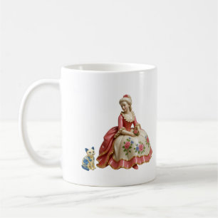 Unique decorative mug lady sitting with cat figuri