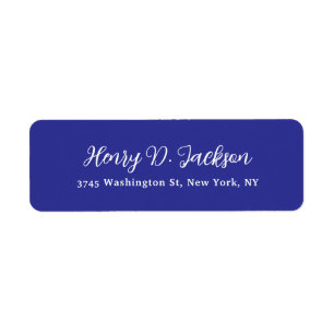 Unique Deep Blue Classical Handwriting Plain
