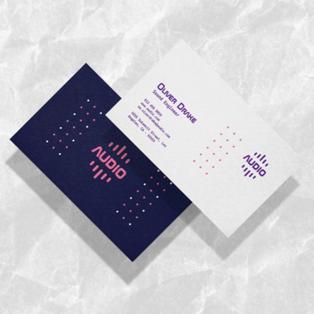 Unique Deep Purple Pink Modern Sound Music Studio Business Card (Creator Uploaded)